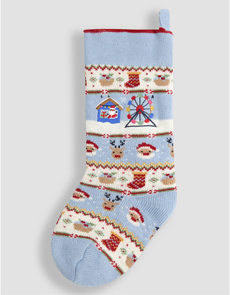 Christmas Fair Ground Knitted Stocking