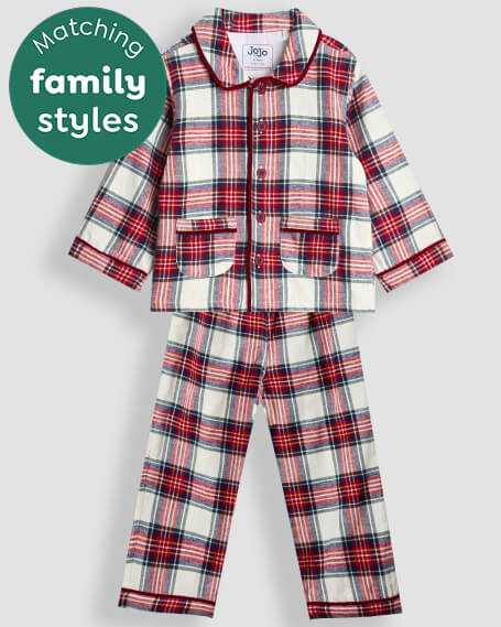 Cream Check Woven Pyjama Set