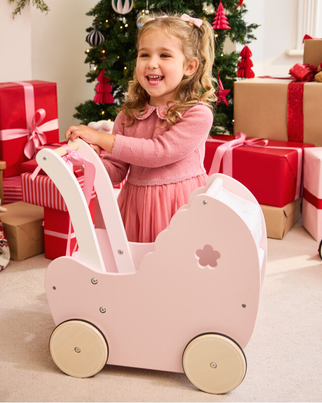 Pretty Floral Doll Pram