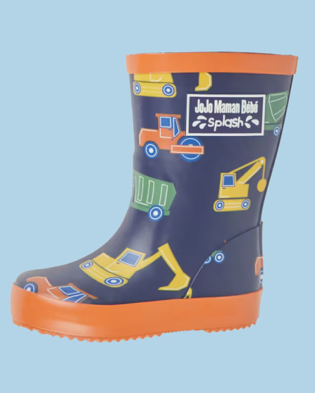 Navy Blue Construction Plain Wellies