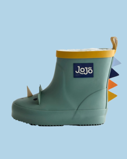 Green Dino Short Plain Wellie Boot