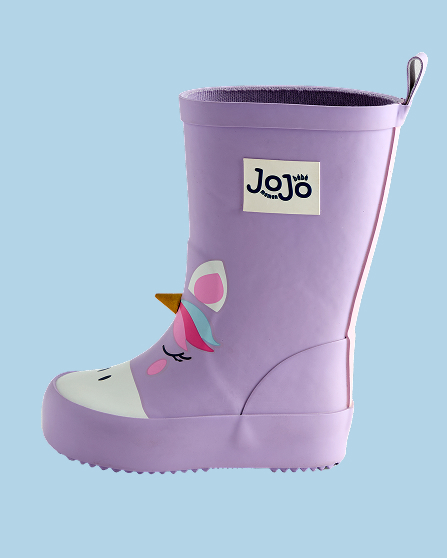 Lilac Unicorn Print Short Wellies