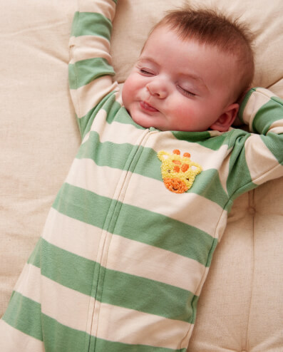 Green Giraffe Stripe Character Footed Sleepsuit